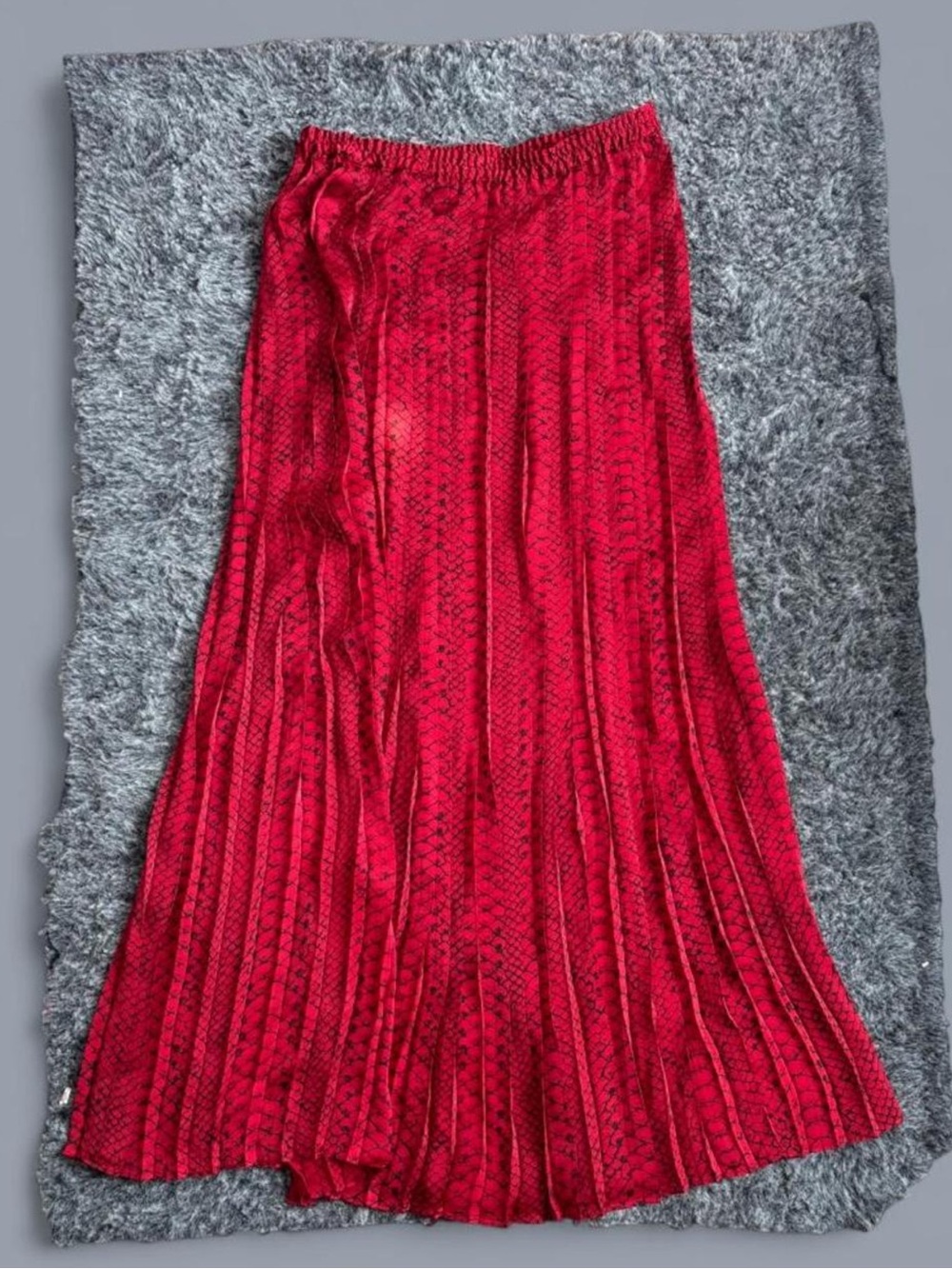Michael Kors Red Pleated Maxi Skirt